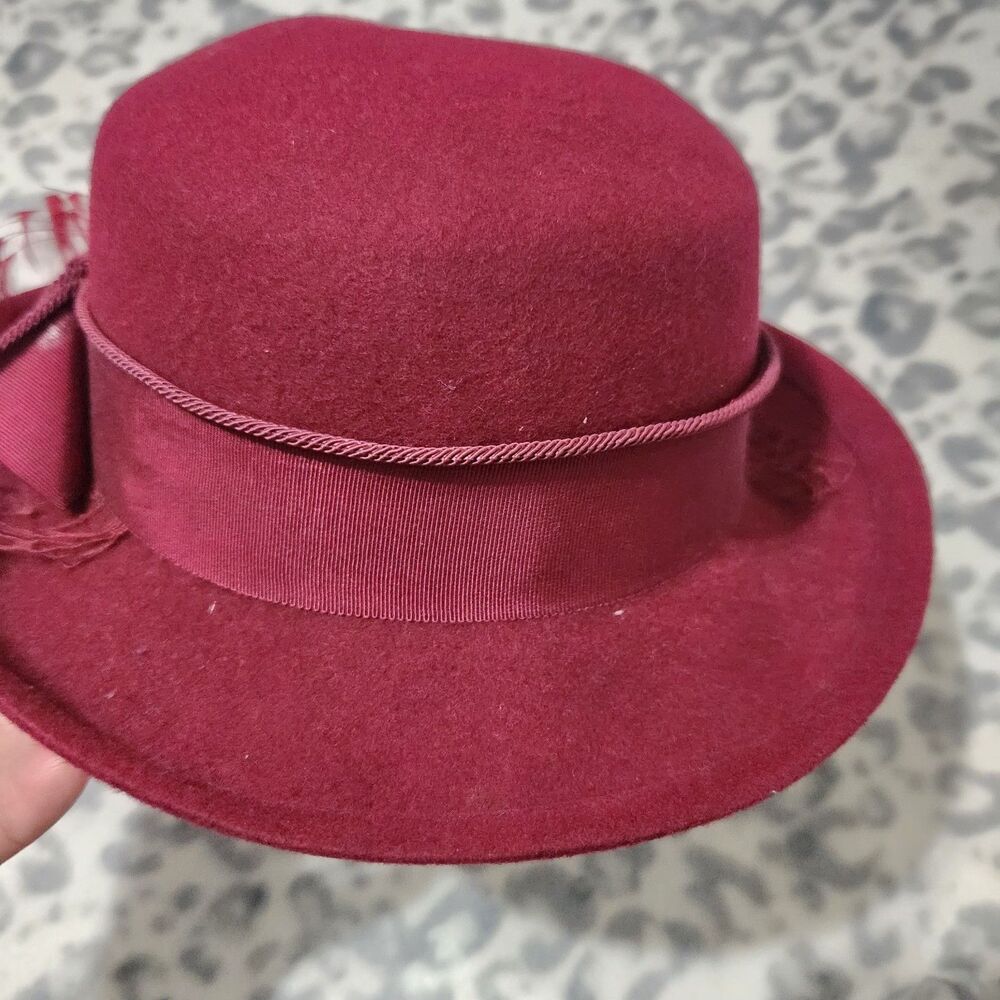 Betmar Hat Womens Burgundy Color 100% Wool - Picture 5 of 14